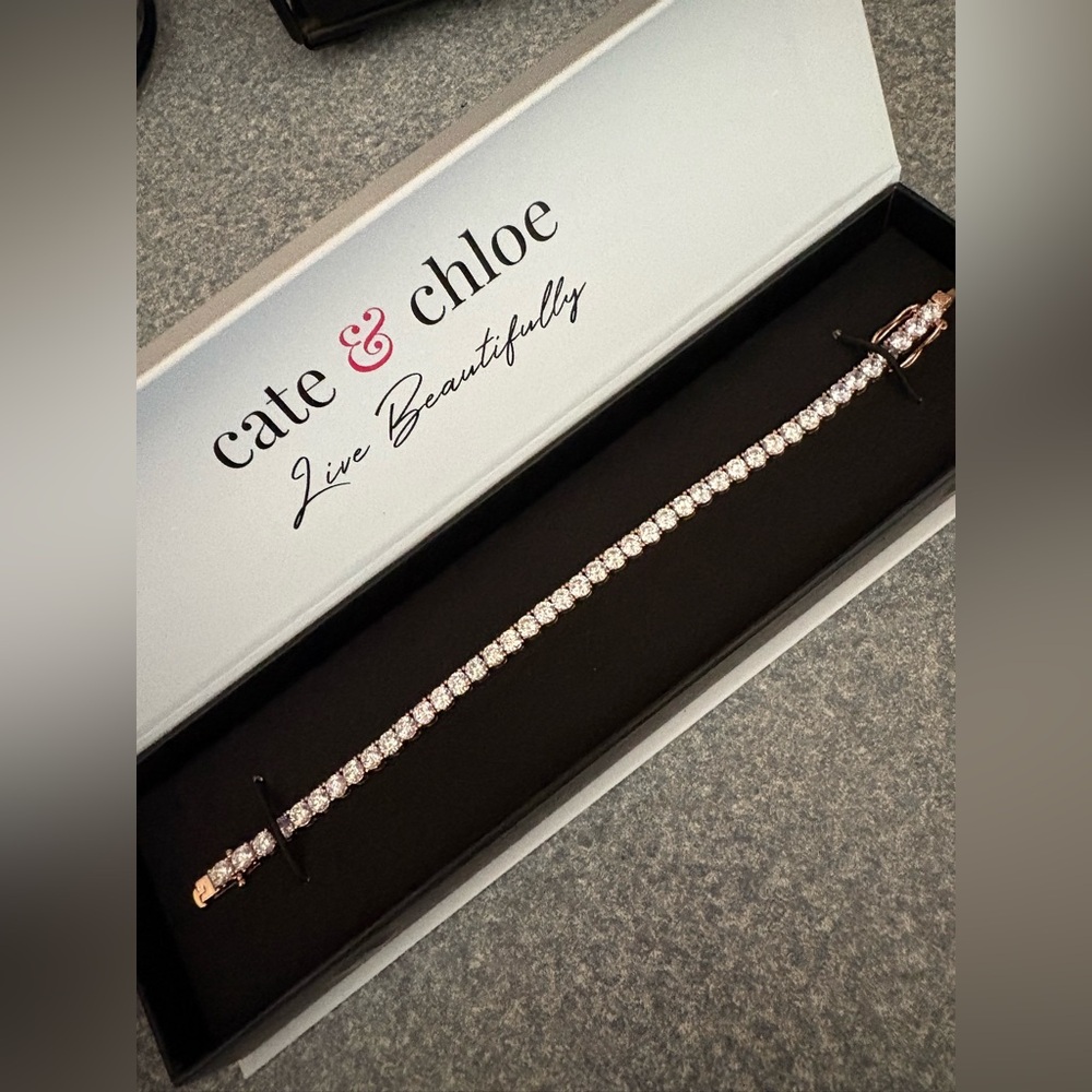 Cate & Chloe Olivia 18k Tennis Bracelet, 7.5”